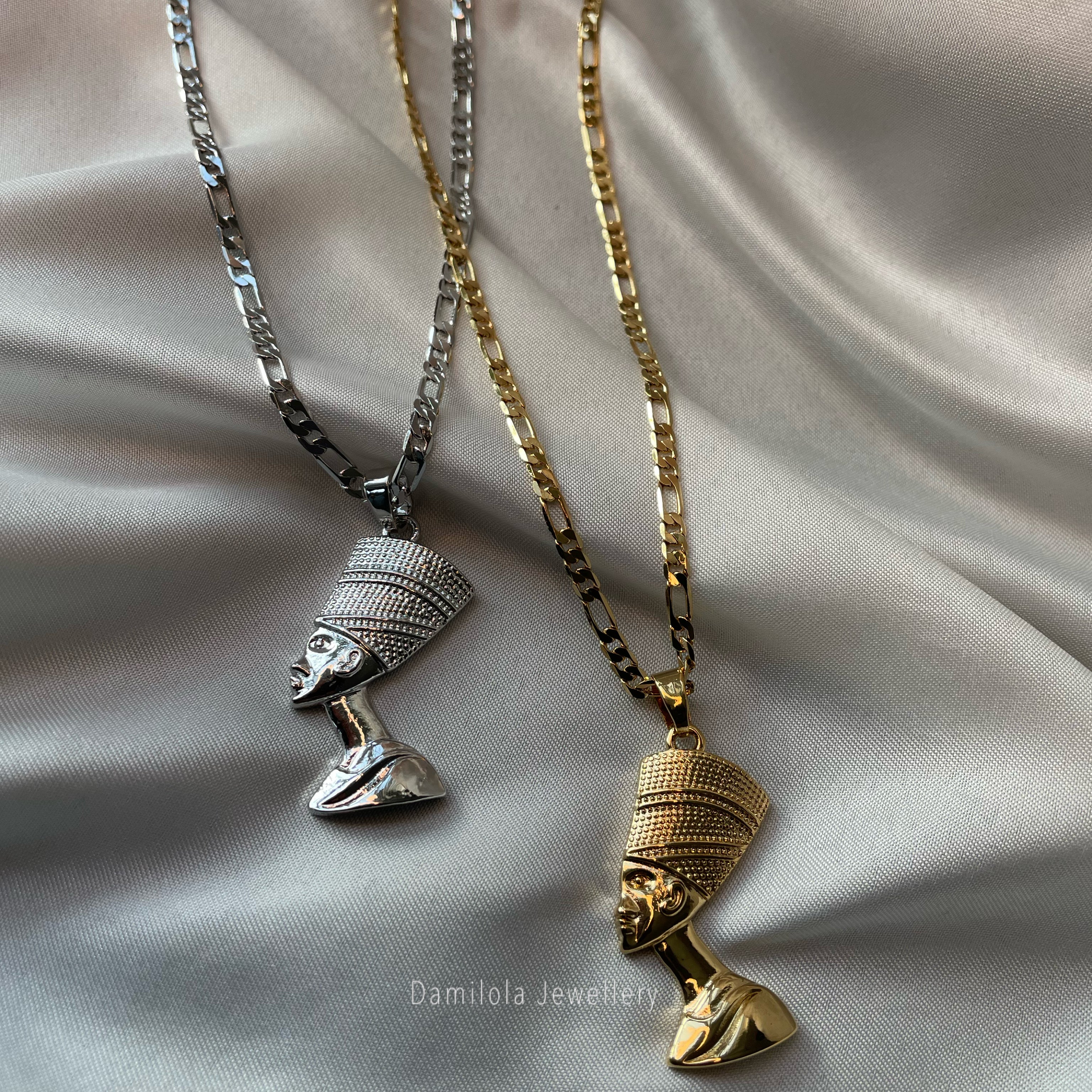 Solid gold sales nefertiti necklace