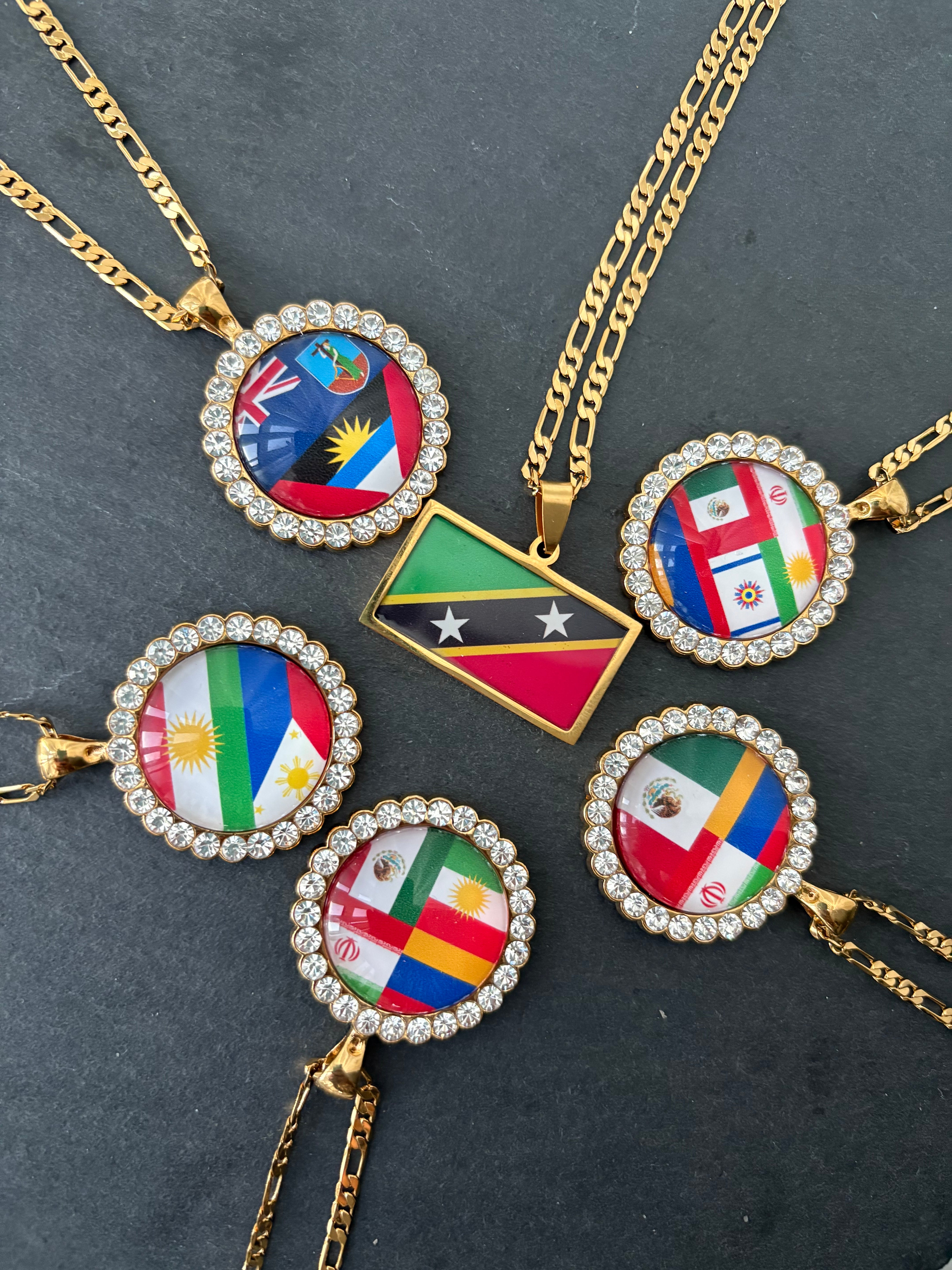 Create Your Own Personalised Flag Pendants - Different Shapes Options