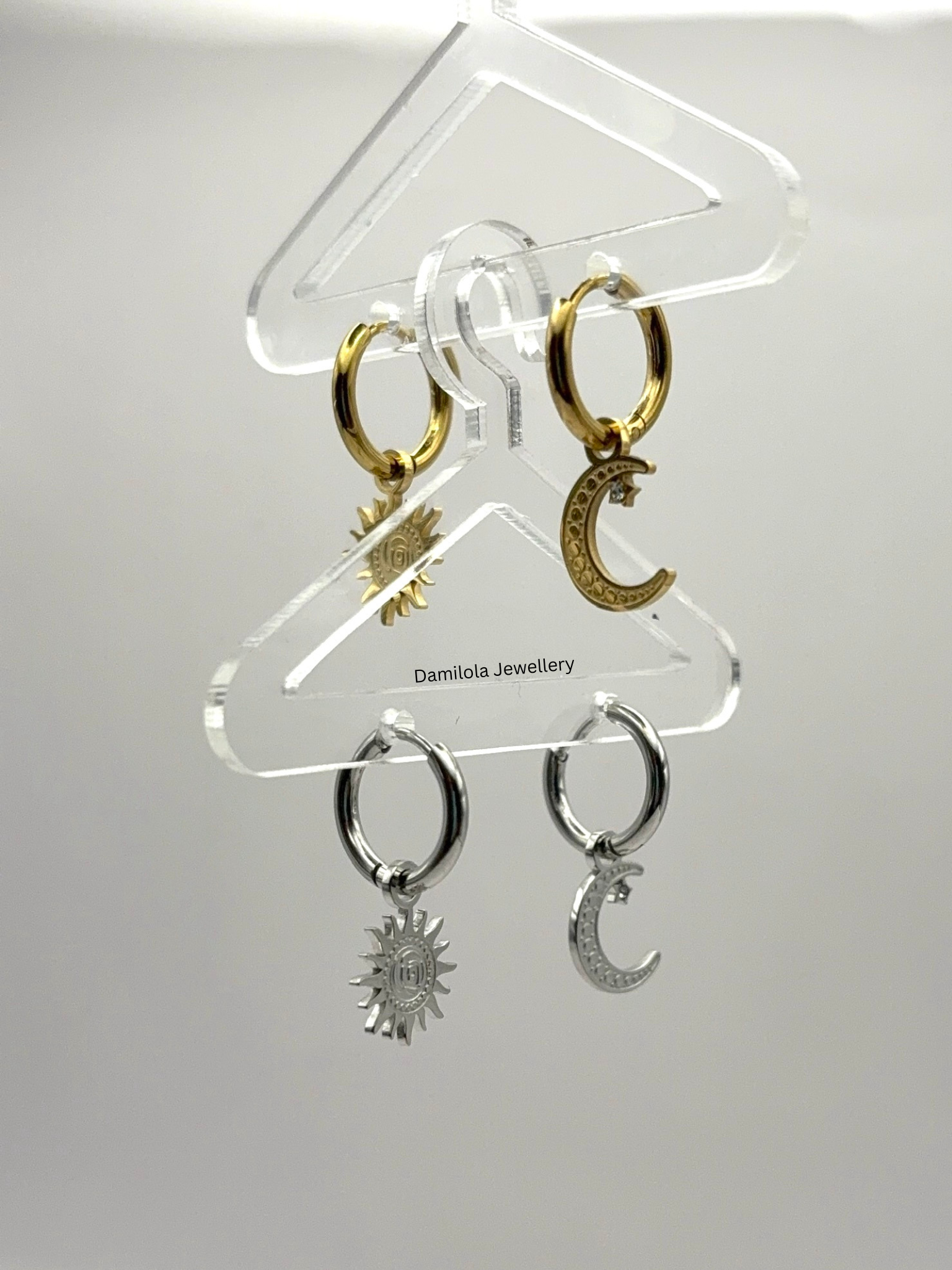 Moon Star Small Small Hoop Earrings - Gold/Silver