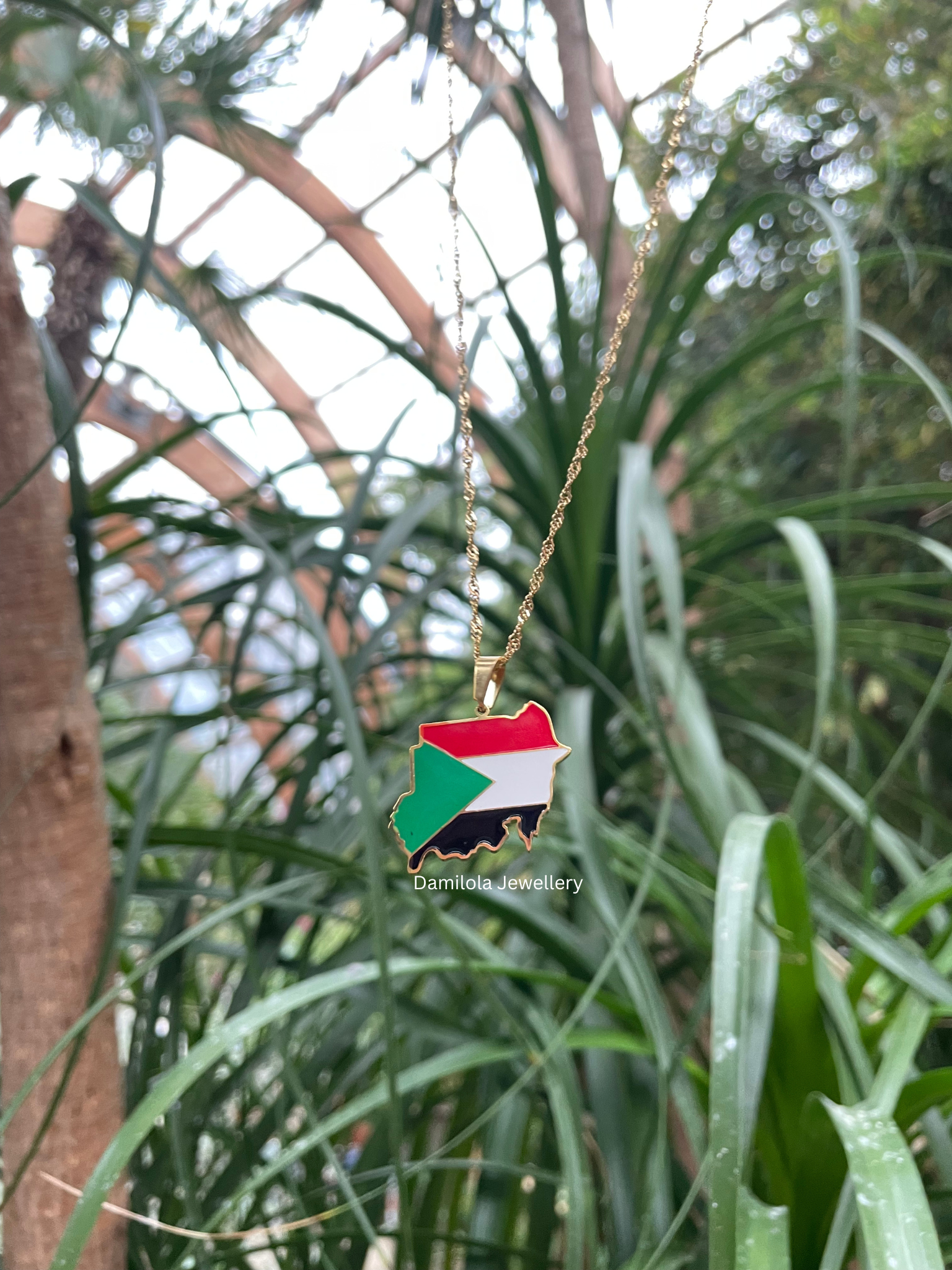 Sudan Flag Map Necklace 🇸🇩