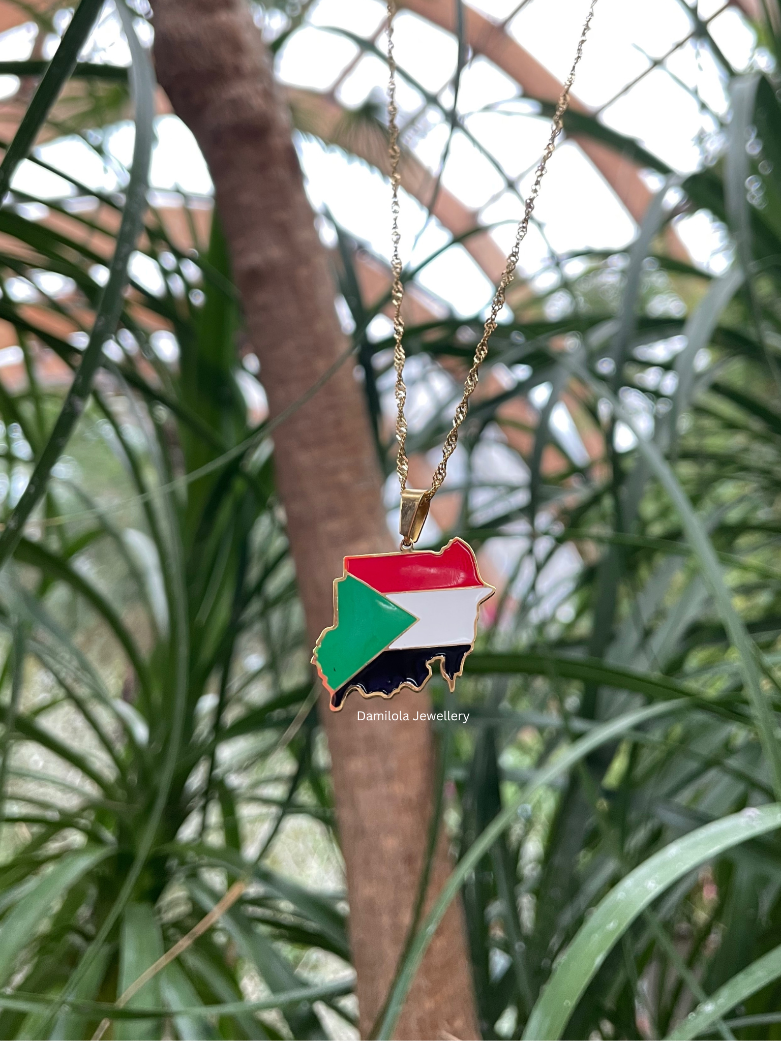 Sudan Flag Map Necklace 🇸🇩