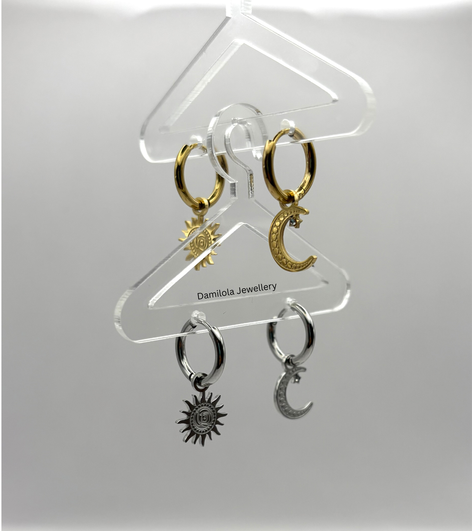 Moon Star Small Small Hoop Earrings - Gold/Silver