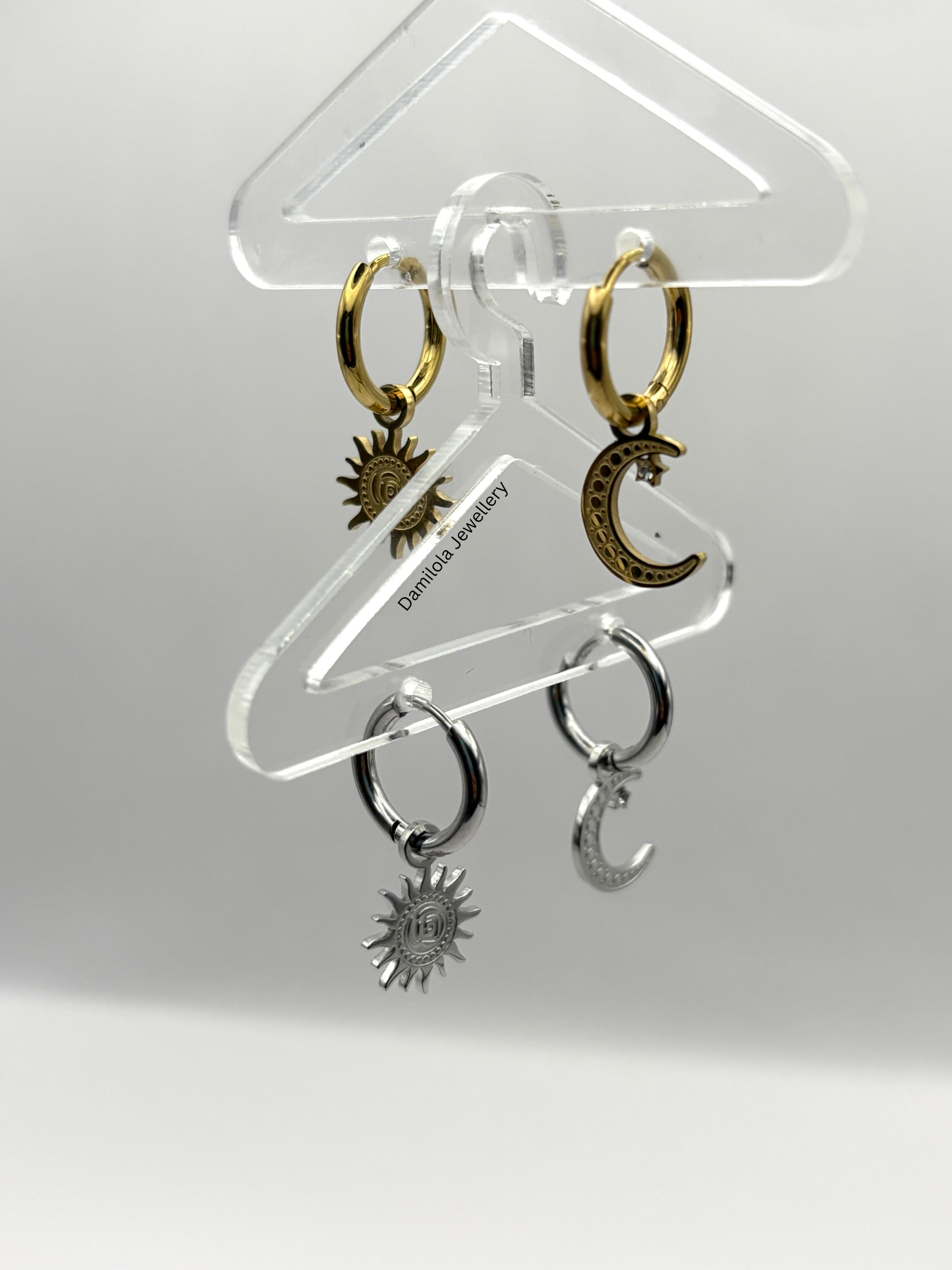 Moon Star Small Small Hoop Earrings - Gold/Silver