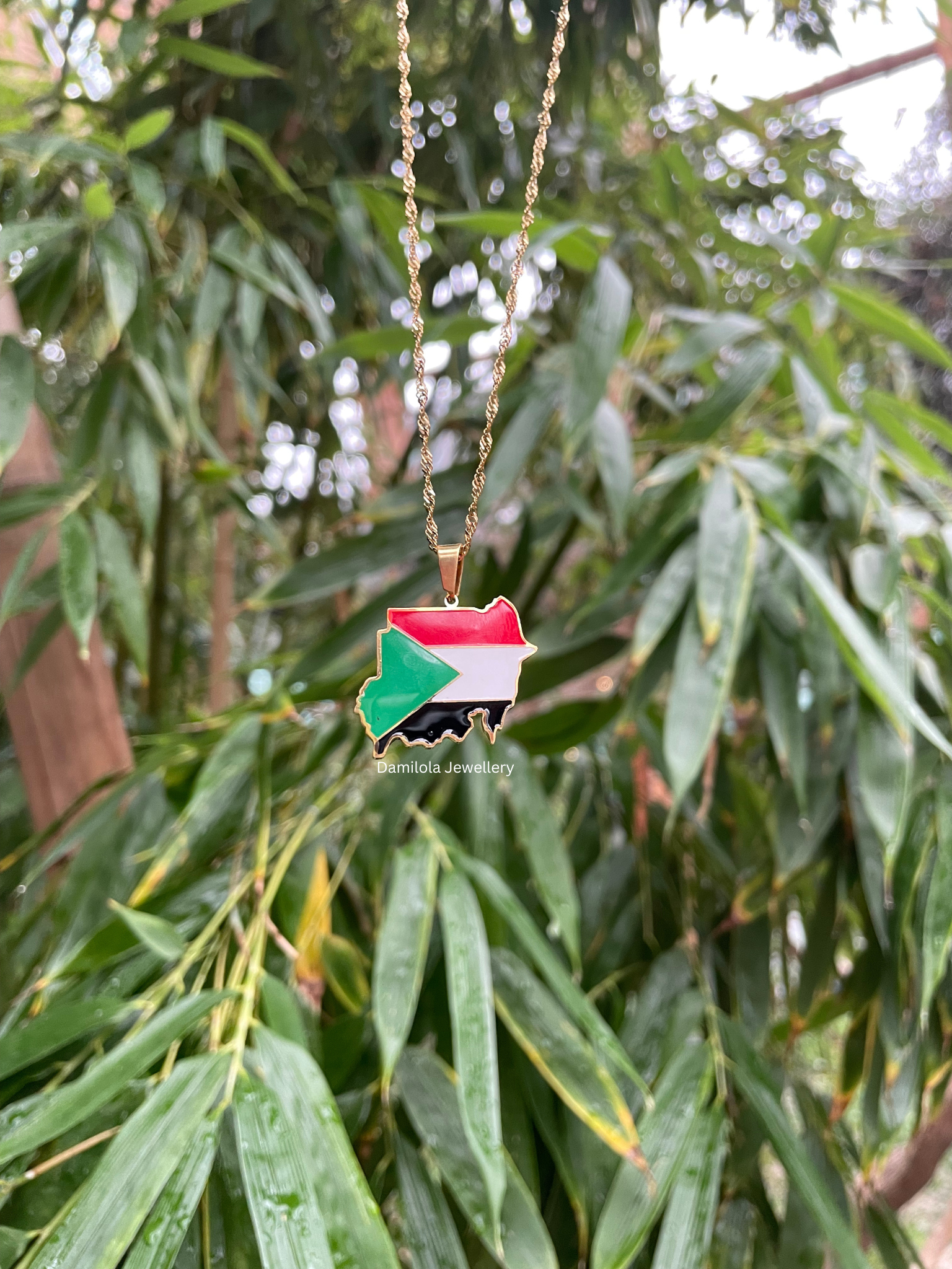 Sudan Flag Map Necklace 🇸🇩