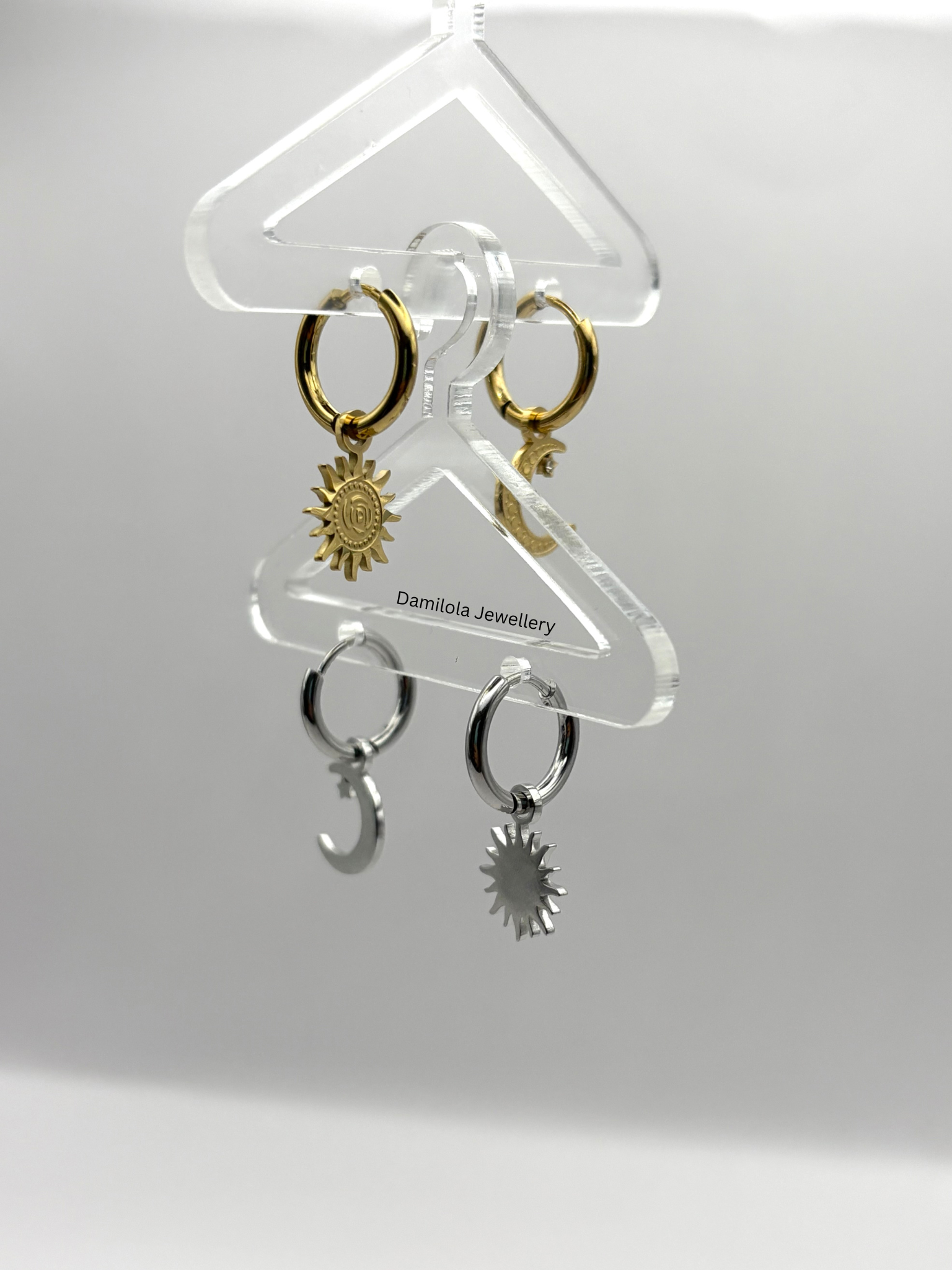 Moon Star Small Small Hoop Earrings - Gold/Silver